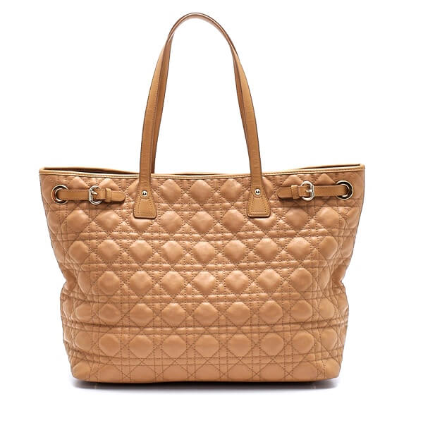 Christian Dior - Beige Quilted Coated Canvas Panarea Tote Bag